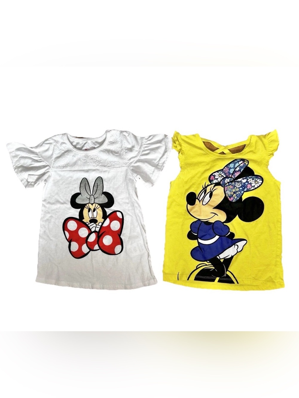 Disney Minnie Mouse toddler girls t-shirt bundle with ruffle sleeves - sz 4T